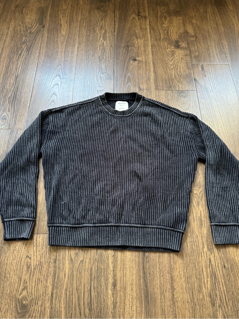 Hollister Black Ribbed Crewneck Sweater